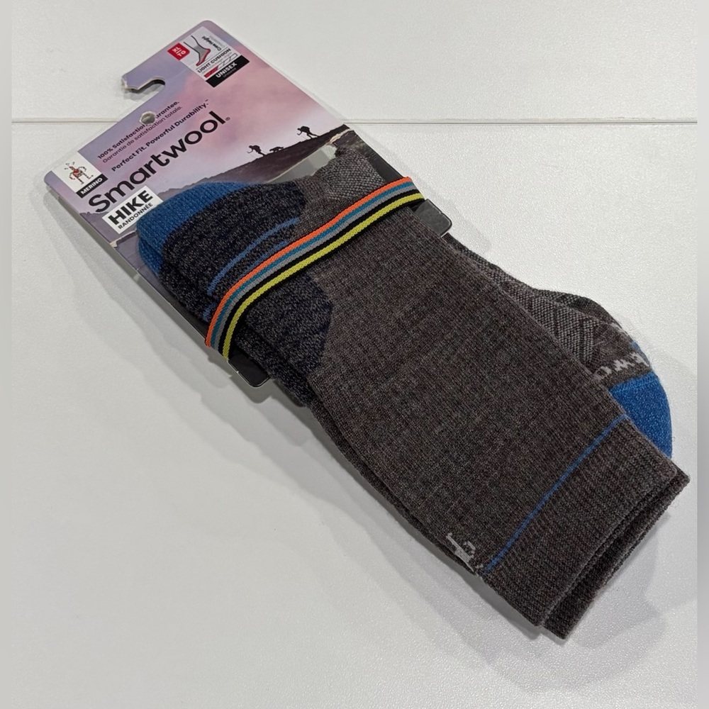 Smartwool Men's XL Hike Light Cushion Crew Socks Khaki Blue NWT Merino Wool